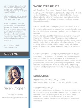 Creative Graphic Ui Resume Doc Format for Freshers